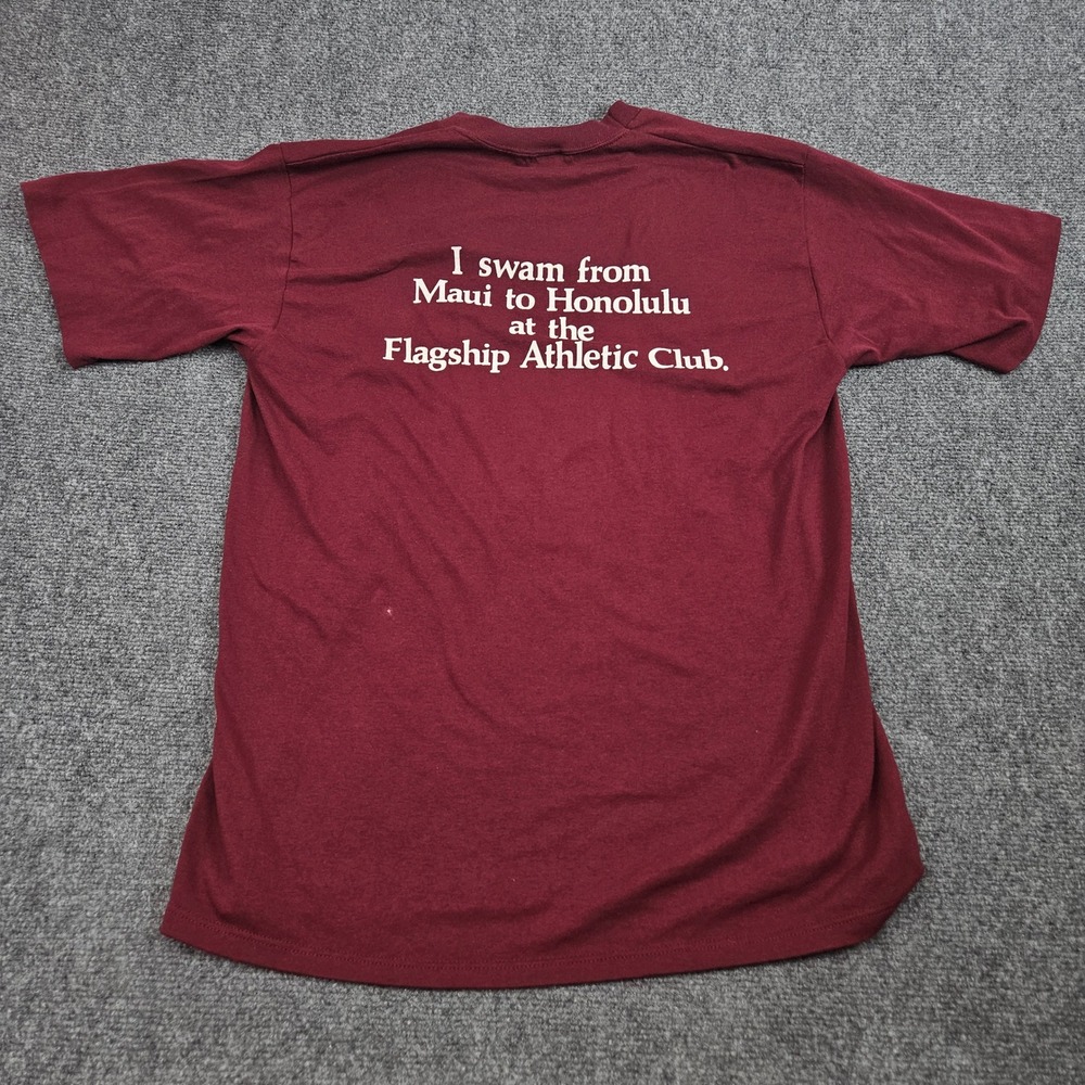 Vintage Flagship Athletic Club Tshirt Mens XL‎ Maroon Made in USA Hawaii Maui - Picture 2 of 6